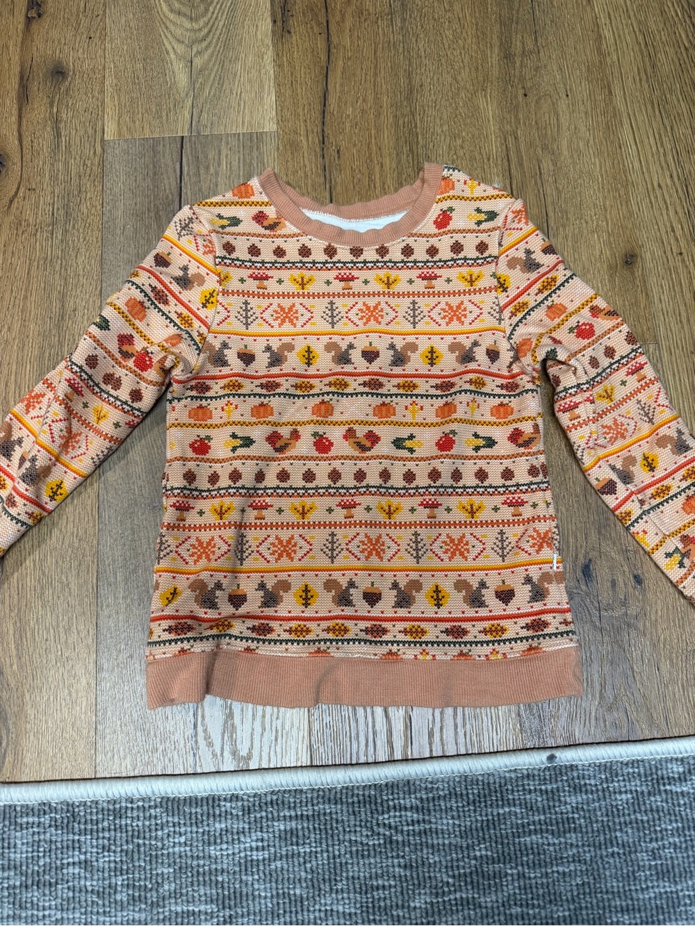 Little Sleepies Peach and Autumn Motif Knit Sweater
